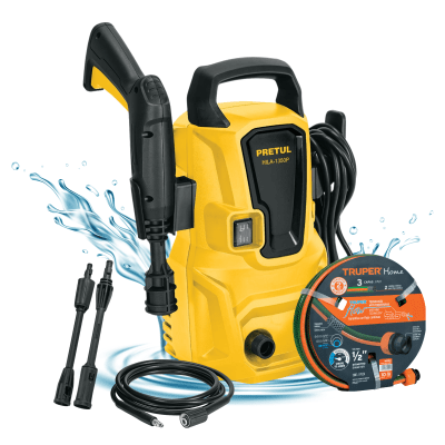 HIDROLAVADORA ELECTRICA 1350PSI 1200W PRETUL + MANGUERA 10M TRUPER