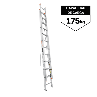 Escalera Telescópica 24 peldaños Soporta 175 Kg Truper