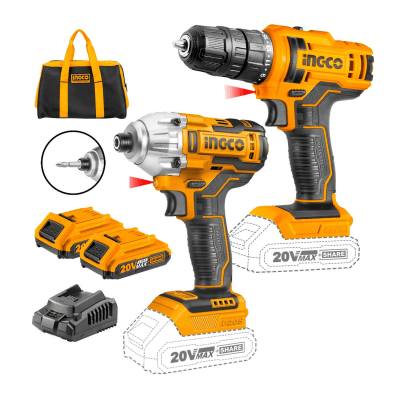 KIT TALADRO Y ATORNILLADOR DE IMPACTO 20V INALÁMBRICO1