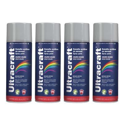 Pintura Spray Color Silver x4 Unidades Ultracraft