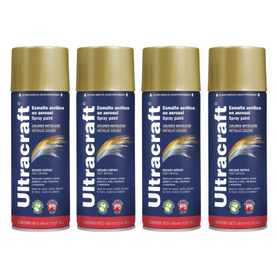 Pintura Spray Color Oro Premium x4 Unidades Ultracraft1