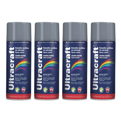 Pintura Spray Color Gris x4 Unidades Ultracraft