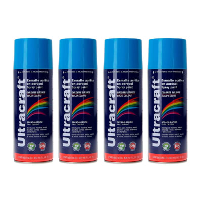 Pintura Spray Color Azul Claro x4 Unidades Ultracraft