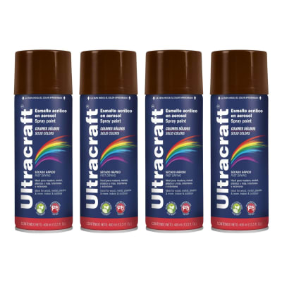 Pintura Spray Color Marrón x4 Unidades Ultracraft1