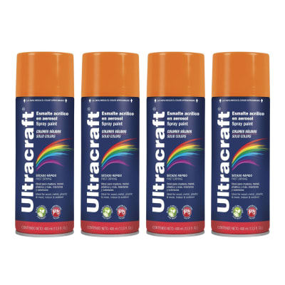 Pintura Spray Color Amarillo x4 Unidades Ultracraft