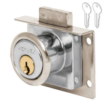 Chapa cerradura para mueble modelo 24 cromo Hermex1