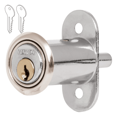 Chapa cerradura para mueble modelo 20 cromo Hermex