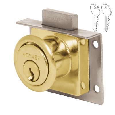 Chapa cerradura para mueble modelo 24 laton Hermex1