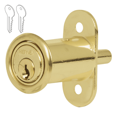 Chapa cerradura para mueble modelo 20 laton Hermex