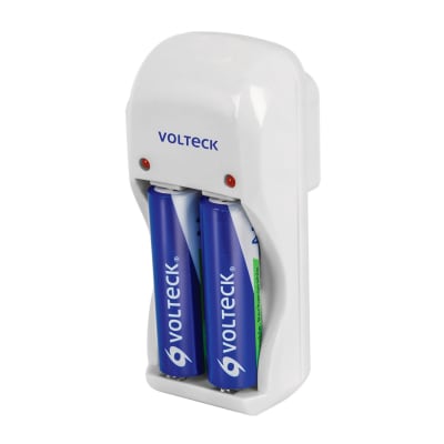 Cargador de Pilas  AA, AAA, 9V + Blister 2 PILAS AA VOLTECK