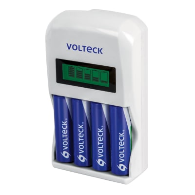 Cargador de Pilas AA, AAA + Blister 4 Pilas AA VOLTECK