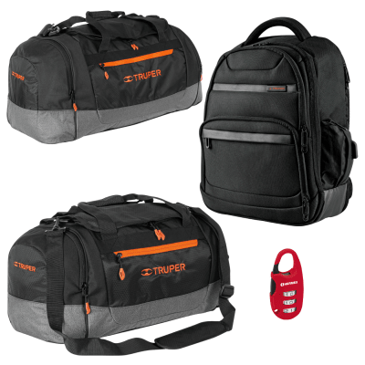 Combo maletas deportivas camping y mochila porta laptop Truper