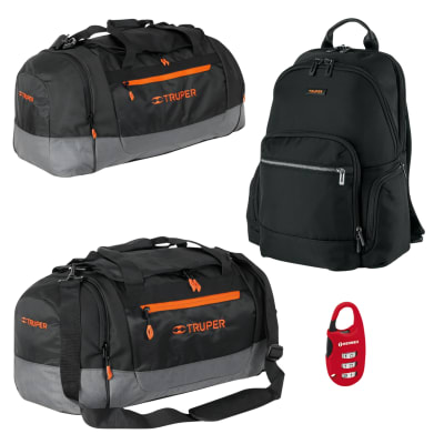 Combo maletas deportivas camping y mochila porta laptop Truper
