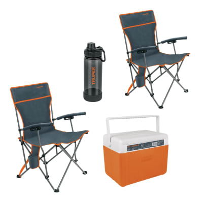 Combo 2 sillas plegables y 1 hielera Truper