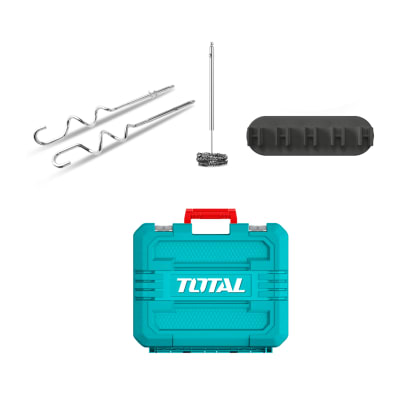 Set de Batidora 7 velocidades + Accesorios + Bateria y Cargador 16v Total