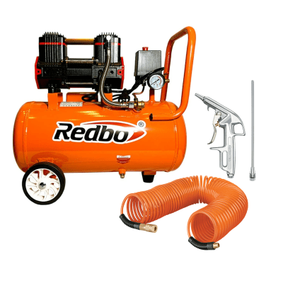 Combo compresora silenciosa 25 Litros +manguera 15m y pistola para sopletear1