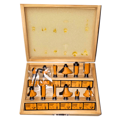 Kit 12 Fresas 8 mm para ruteadora ingco