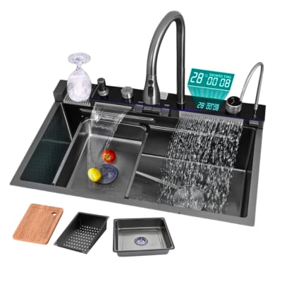 Lavadero de cocina de acero inoxidable Smart multifuncional