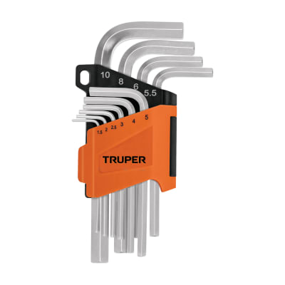 Juego 10 llaves allen mm punta hexagonal con organizador Truper1