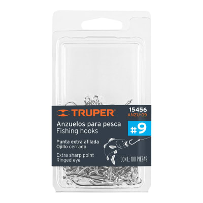 Blíster con 100 anzuelos para pesca # 9, Truper1