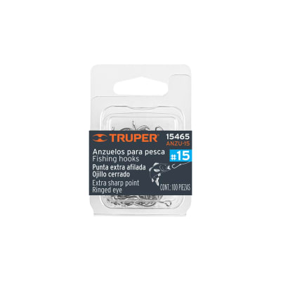 Blíster con 100 anzuelos para pesca # 15, Truper1
