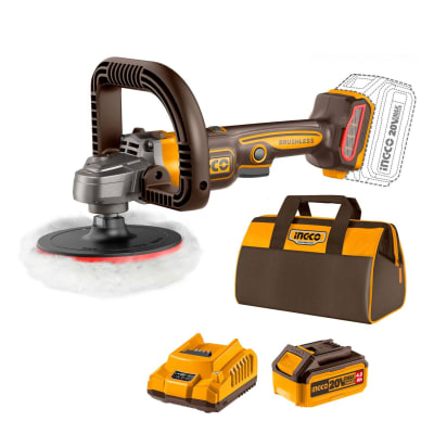 Pulidora inalámbrica 20v + bateria 4ah y cargador Ingco