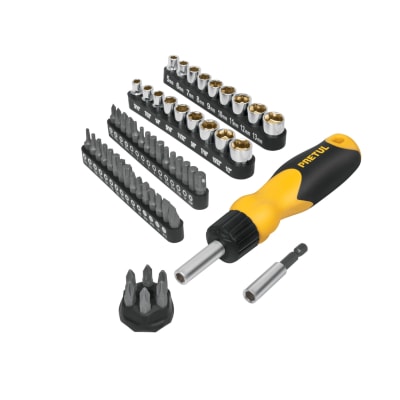 Desarmador tipo ratchet con 35 puntas y 18 dados Pretul1