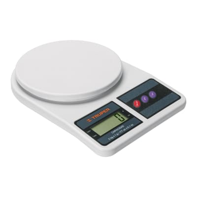 Balanza digital para cocina plato ABS soporta 5kg Truper