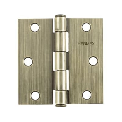 Bisagra tipo capuchina 3´´ acero latonado antiguo, plana, Hermex