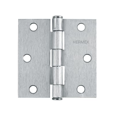 Bisagra tipo capuchina 3´´ acero cromo mate, plana, Hermex