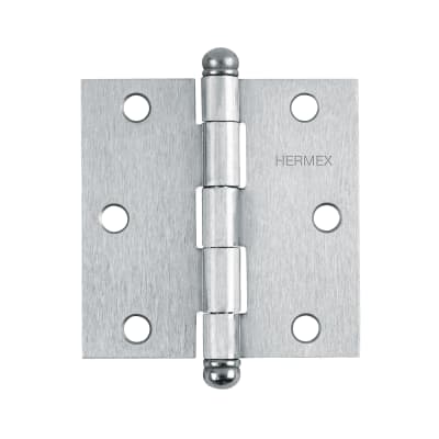 Bisagra tipo capuchina 3´´ acero cromo mate, redonda, Hermex