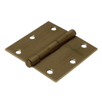 Bisagra tipo capuchina 3-1/2´´ acero latonado antiguo, plana Hermex