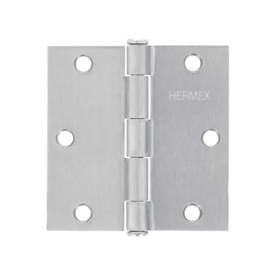 Bisagra tipo capuchina 3-1/2´´ acero cromo mate, plana, Hermex