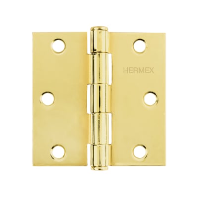 Bisagra tipo capuchina 4´´ acero latonado, plana, Hermex