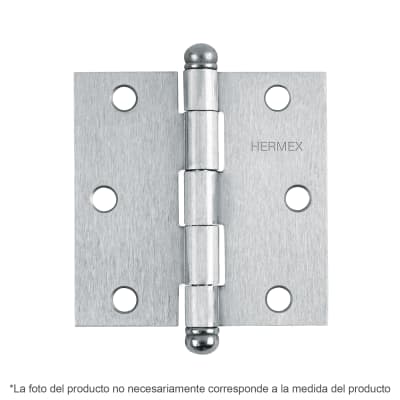 Bisagra tipo capuchina 4´´ acero cromo mate, redonda, Hermex