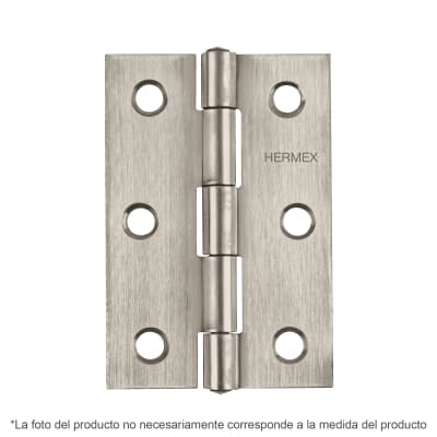 Bisagra rectangular 1-1/2´´ acero inox, cabeza media bola, Hermex (Caja de 10 unidades)1