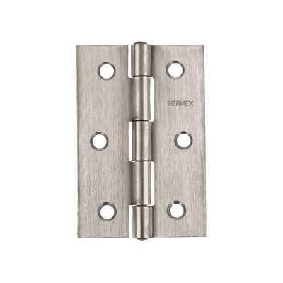 Bisagra rectangular 2-1/2´´ acero inox, cabeza media bola, Hermex (Caja de 10 unidades)