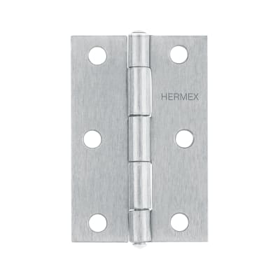 Bisagra rectangular 3´´ acero pulido, cabeza media bola, Hermex (Caja de 20 unidades)