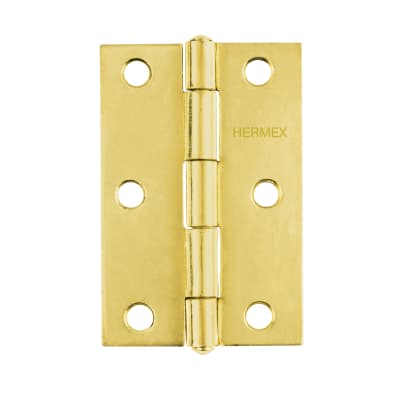 Bisagra rectangular 3´´acabado dorado, cabeza media bola, Hermex (Caja de 20 unidades)