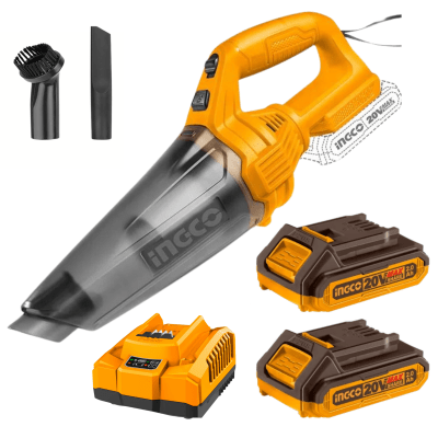 Aspiradora 0.5 litros 20v + 2 baterías 2ah y cargador Ingco