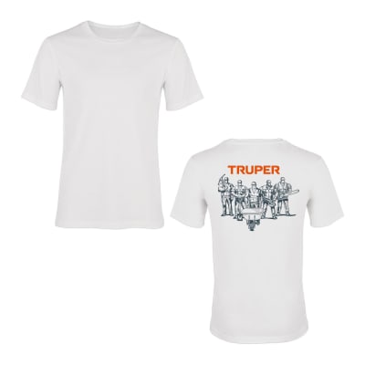 Polo blanca estampada 100% algodón, Truper