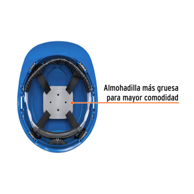 Casco de Seguridad Ajuste de Ratchet Azul Truper