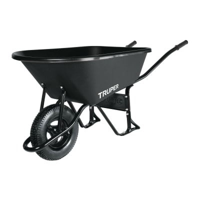 Carretilla plástica 6 ft3 llanta neumática reforzada Truper