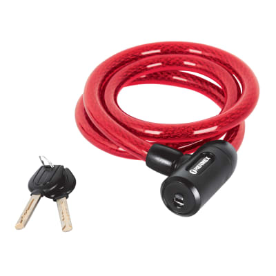 Candado de cable con llave 15mm x 1.20 m para bicicleta hermex