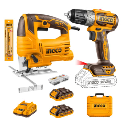 Taladro atornillador 20v + Sierra caladora 570W Ingco