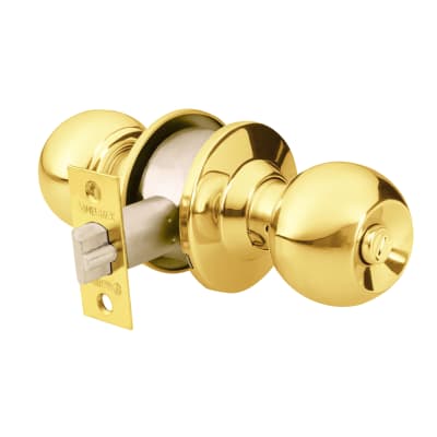 Cerradura de pomo dormitorio dorado Hermex