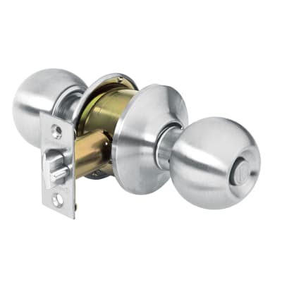 Cerradura tipo esfera para recámara cromo mate Hermex1