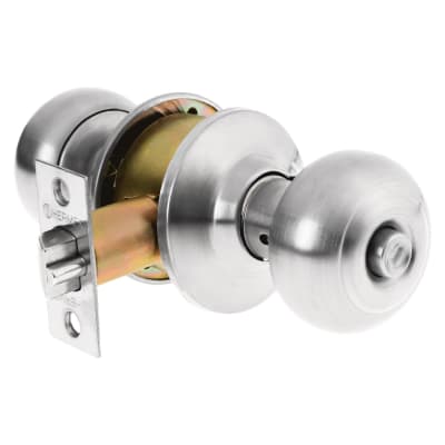 Cerradura tipo oval para recámara, cromo mate, Hermex1