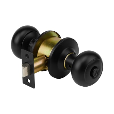 Cerradura pomo, negro, oval, baño, Hermex1
