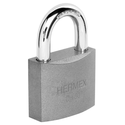 Candado de hierro 50 mm arco normal en caja, Hermex